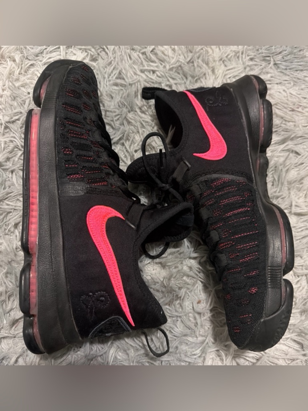 Nike Men's Sz 12 KD 9 Aunt Pearl 2017 Black Hot Punch 881796-060 No Box